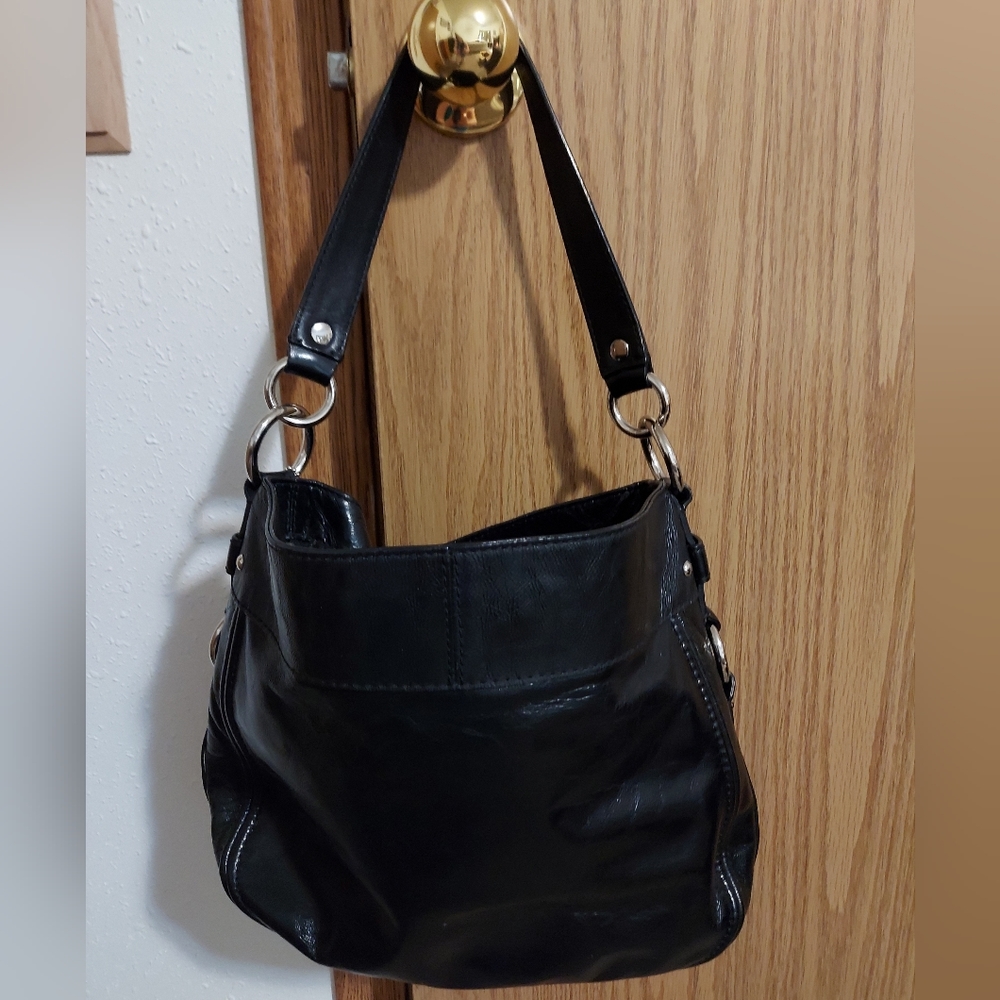 COACH BLACK GENUINE LEATHER BAG